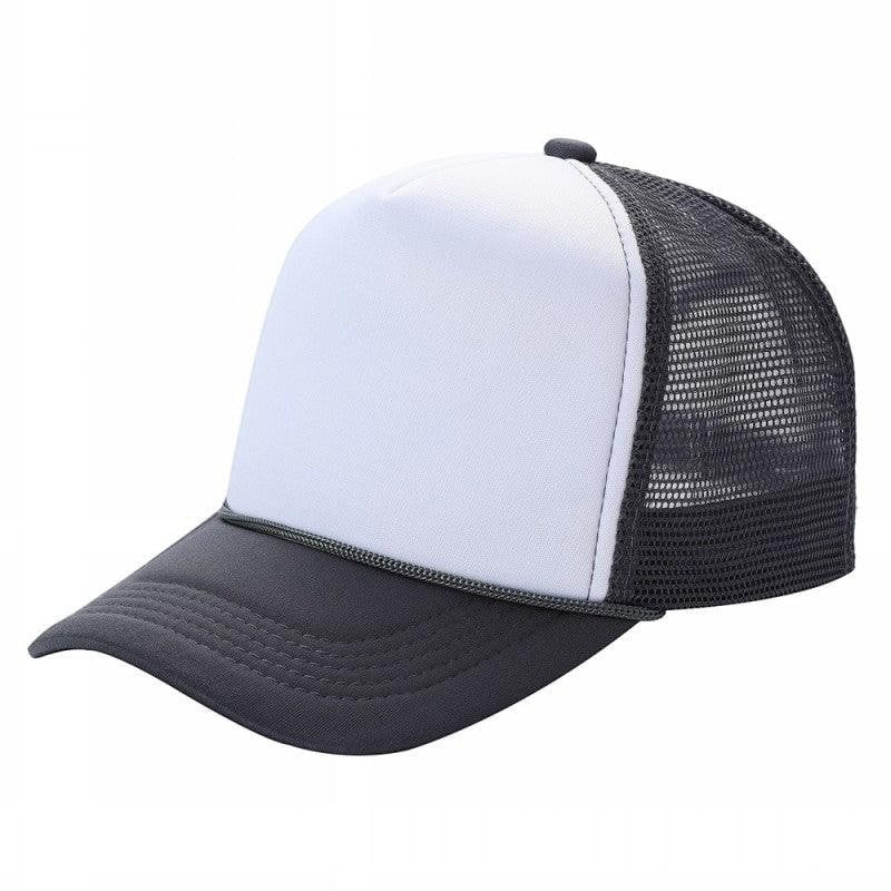 599 Adult 5 Panel Foam Trucker Cap White Dark Grey