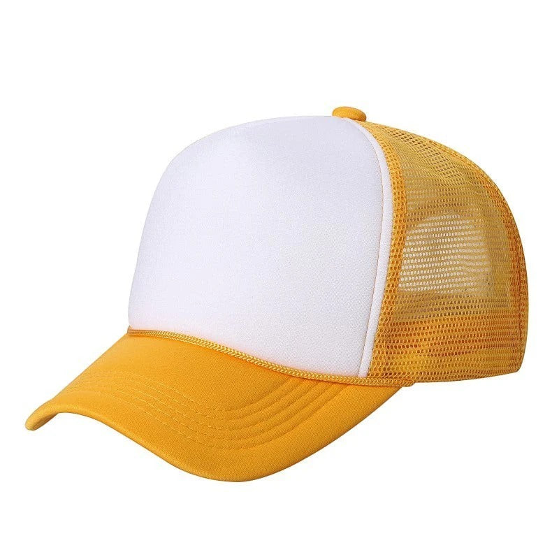 599 Adult 5 Panel Foam Trucker Cap White Gold