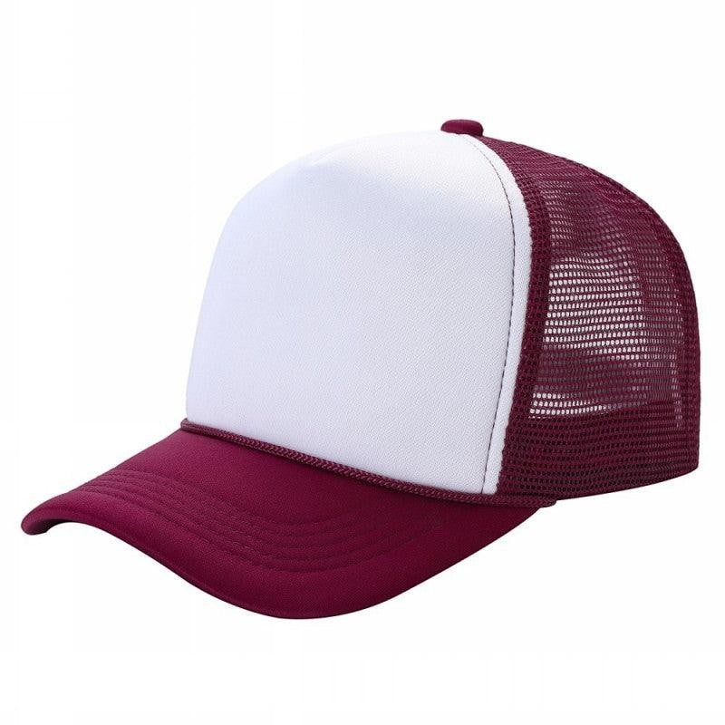 599 Adult 5 Panel Foam Trucker Cap White Wine