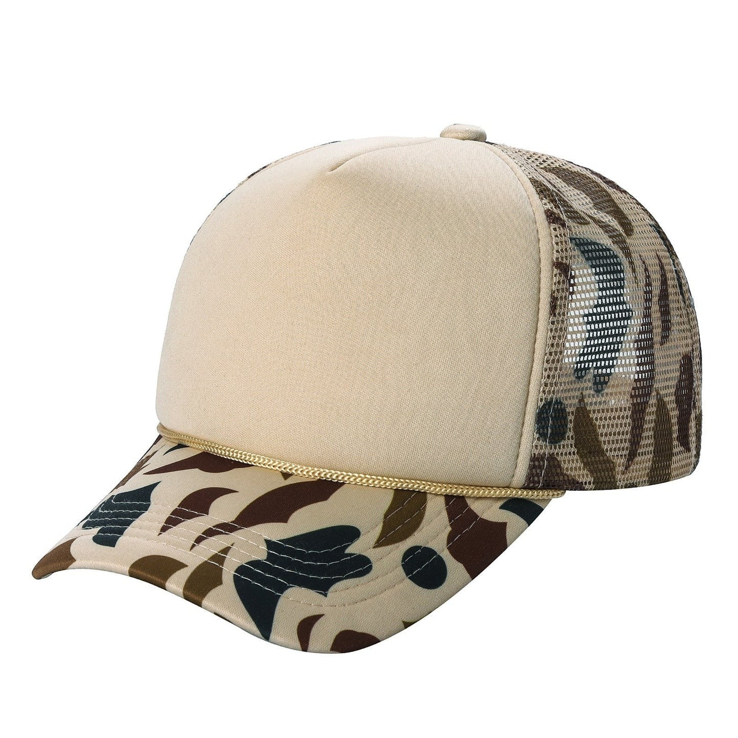 599 Adult 5 Panel Foam Trucker Cap Khaki Camo