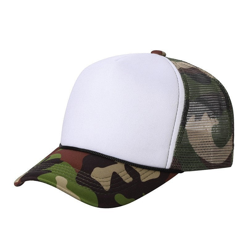 599 Adult 5 Panel Camo Foam Trucker Cap White Camo