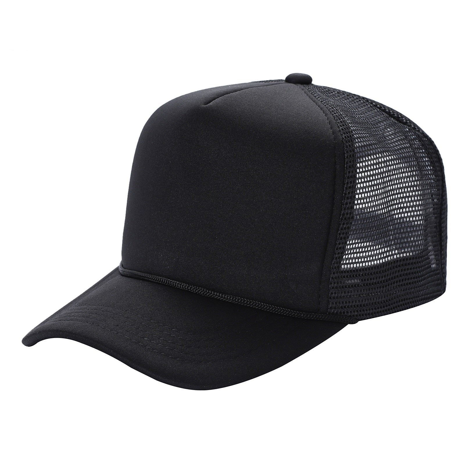 599K Kids 5 Panel Foam Trucker Cap Black
