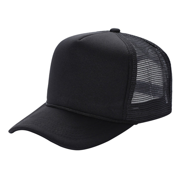 599K Kids 5 Panel Foam Trucker Cap Black