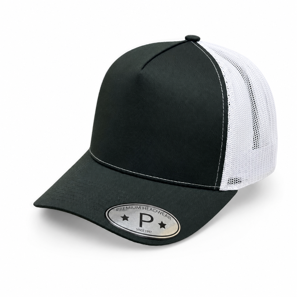 5 Panel Curved Bill Trucker Mesh Mexico Under Bill  #5PCMU-MEXICO in D.GREEN-WHITE - Style 5PCMU-MX | Pro Cap