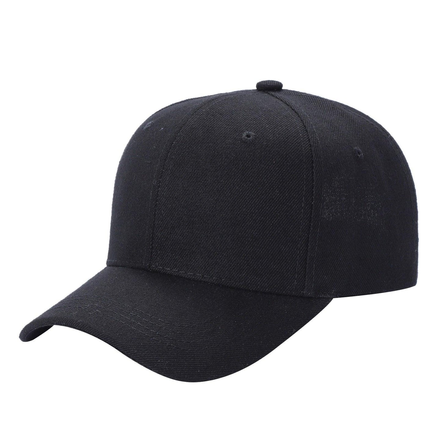 6 Panel Plain Velcro Cap Solid color in BLACK - Style 600 | Pro Cap
