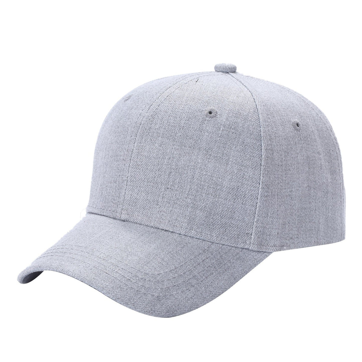 6 Panel Plain Velcro Cap Solid color in GREY-HEATHER - Style 600 | Pro Cap