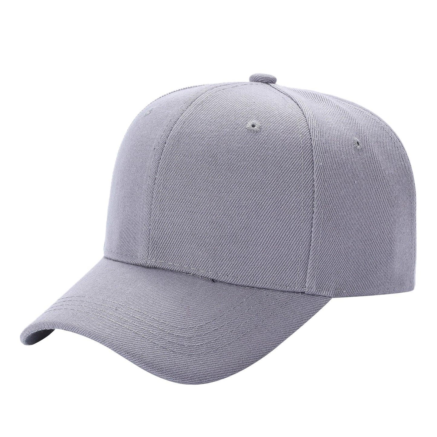 6 Panel Plain Velcro Cap Solid color in GREY-LIGHT - Style 600 | Pro Cap