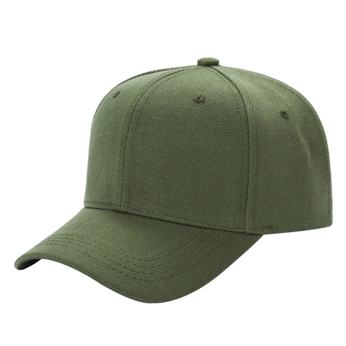 6 Panel Plain Velcro Cap Solid color in OLIVE - Style 600 | Pro Cap
