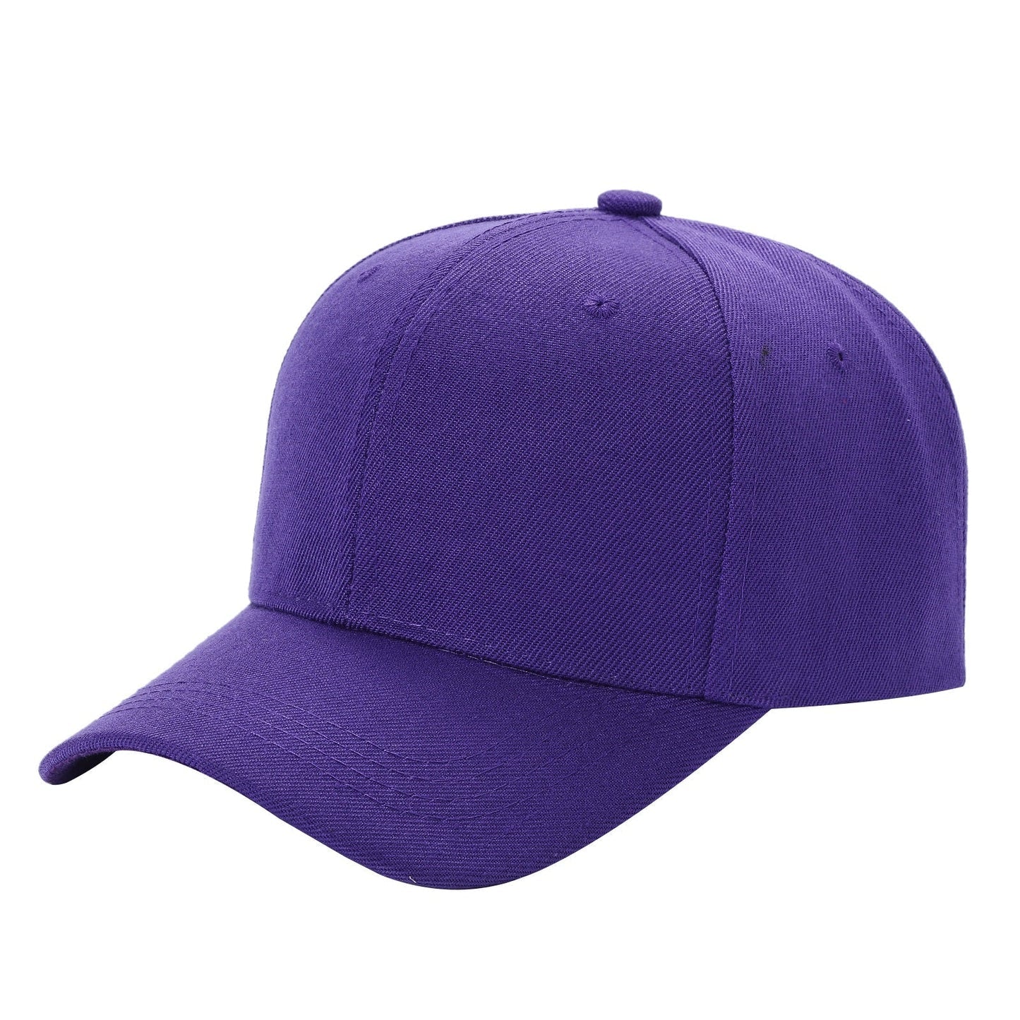 6 Panel Plain Velcro Cap Solid color in PURPLE - Style 600 | Pro Cap