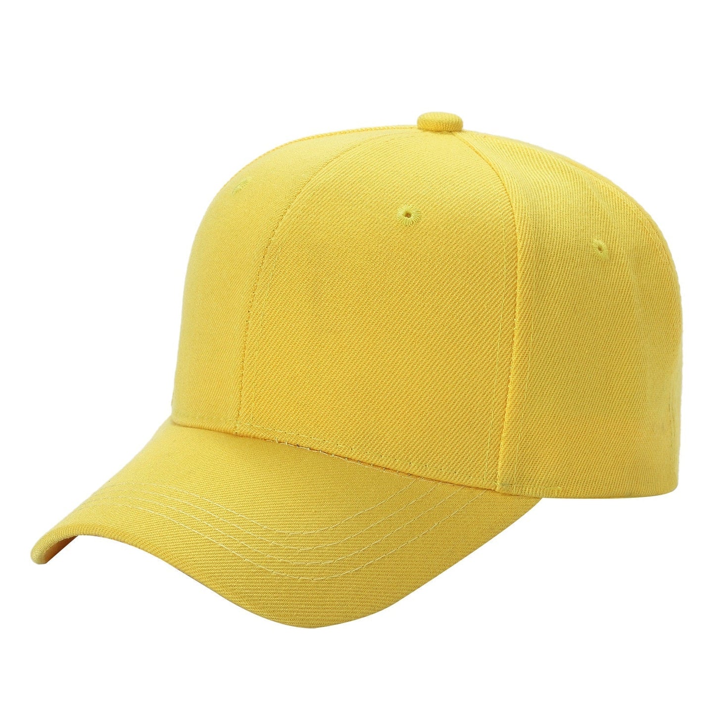 6 Panel Plain Velcro Cap Solid color in YELLOW - Style 600 | Pro Cap