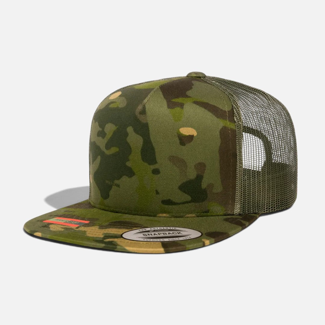 Tropic MultiCam YP Classic 6006MC wholesale six panel flat bill camouflage trucker mesh cap