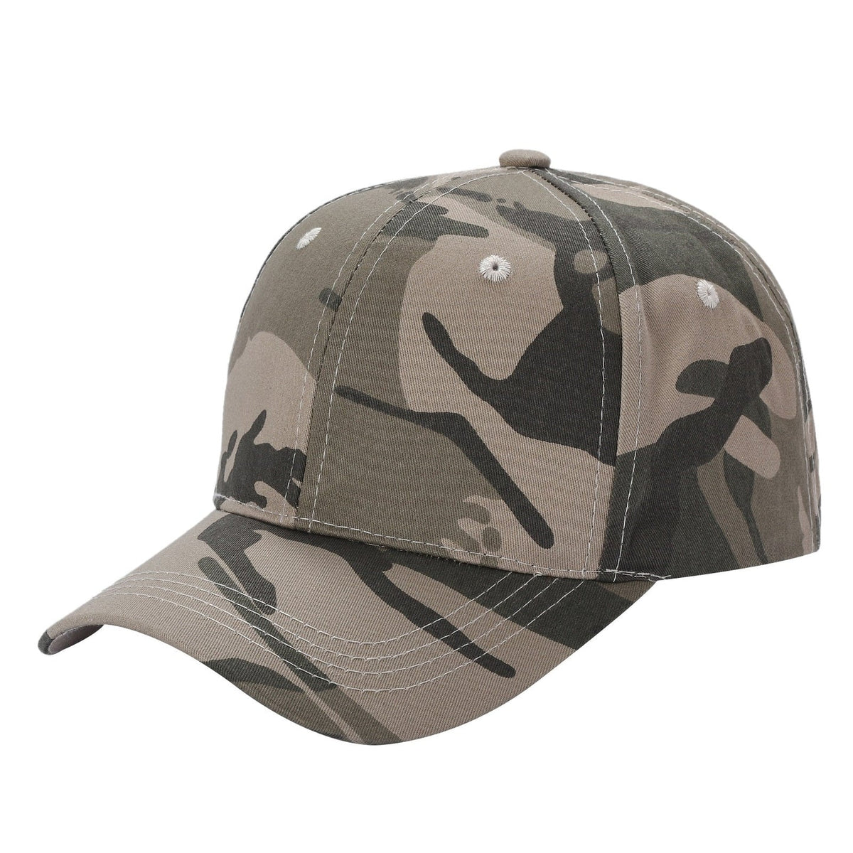 6 Panel Plain Velcro Cap Camo Pattern in ARMY - Style 600CAMO | Pro Cap