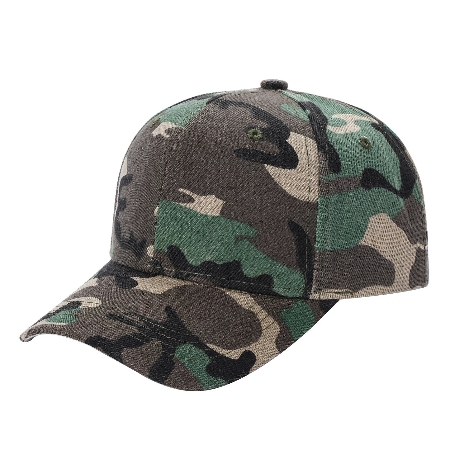 6 Panel Plain Velcro Cap Camo Pattern in CAMO - Style 600CAMO | Pro Cap