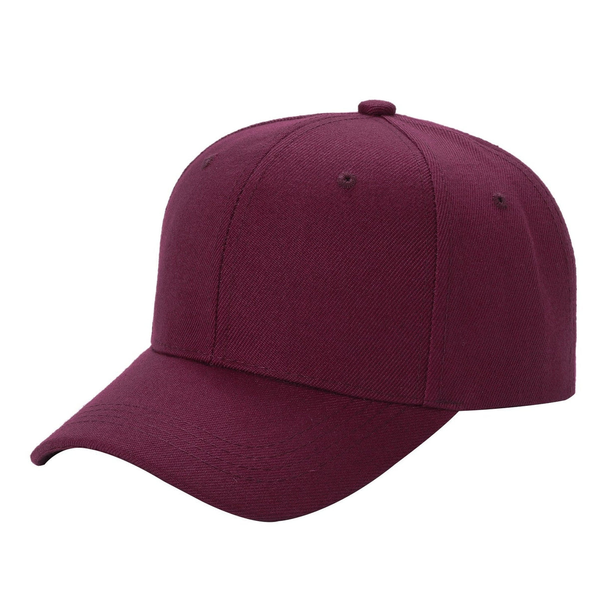 Kids 6 Panel Velcro Plain Cap 600K in WINE - Style 600K | Pro Cap