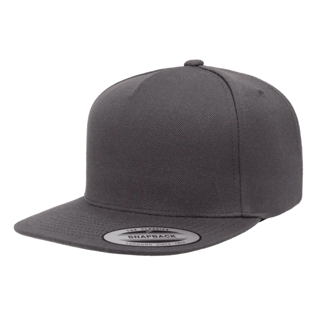 YUCLASSICS 6089M Flat Bill Snapback Cap Dark Grey