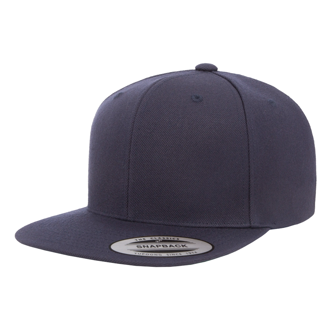 YUCLASSICS 6089M Flat Bill Snapback Cap Navy