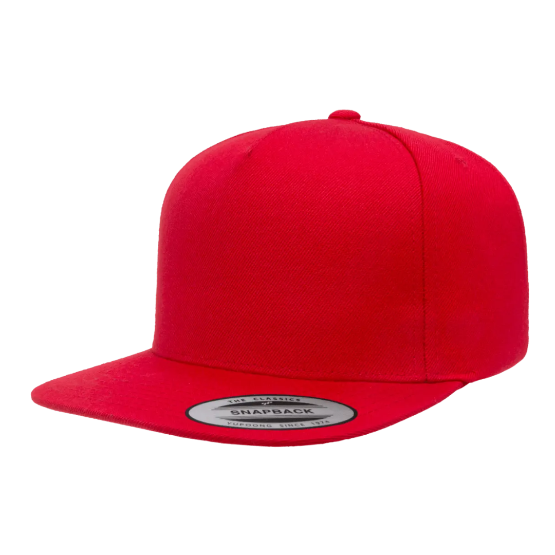 YUCLASSICS 6089M Flat Bill Snapback Cap Red