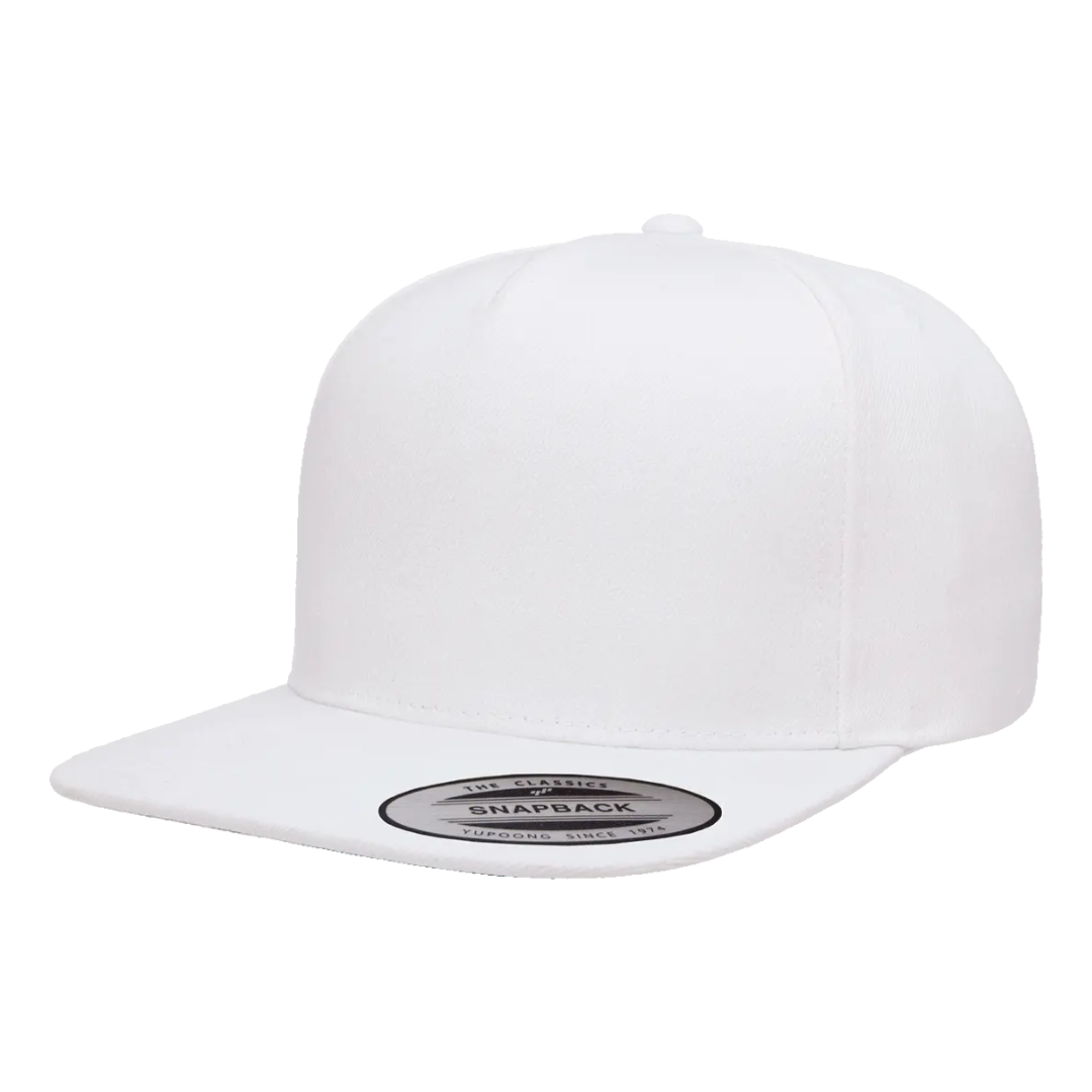 YUCLASSICS 6089M Flat Bill Snapback Cap White