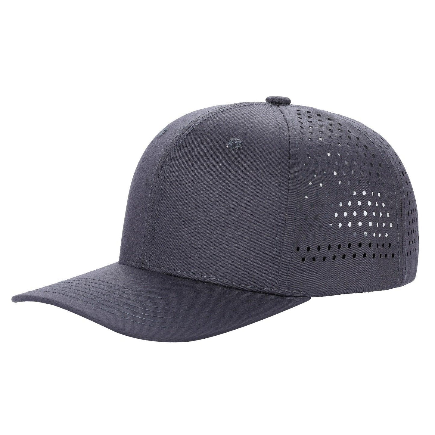 610L 6 Panel Laser Perforated Snapback Cap Dark Grey