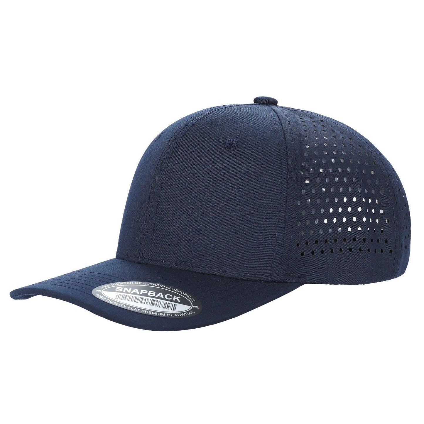 610L 6 Panel Laser Perforated Snapback Cap Navy