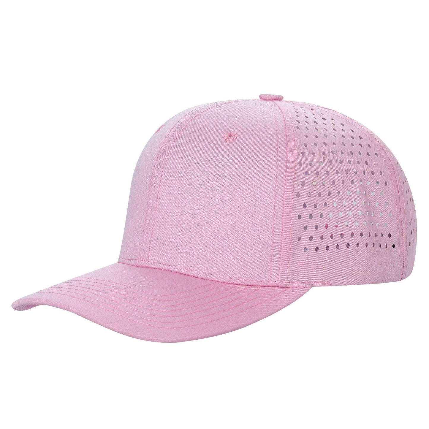 610L 6 Panel Laser Perforated Snapback Cap Pink
