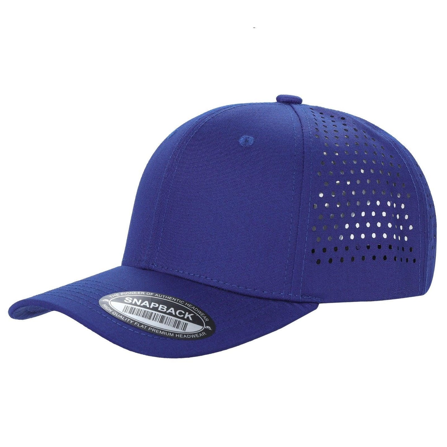 610L 6 Panel Laser Perforated Snapback Cap Royal