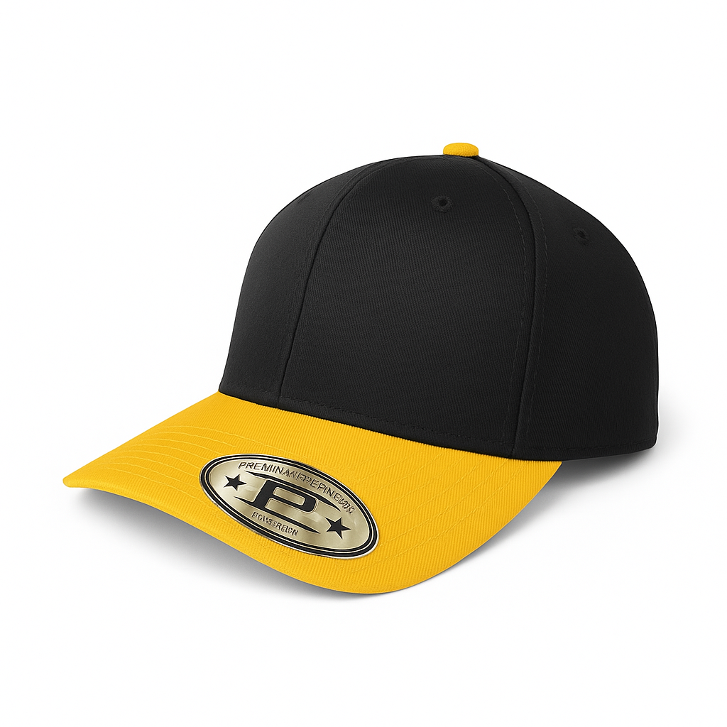 611 6 Panel Structured Snapback Cap Black Gold