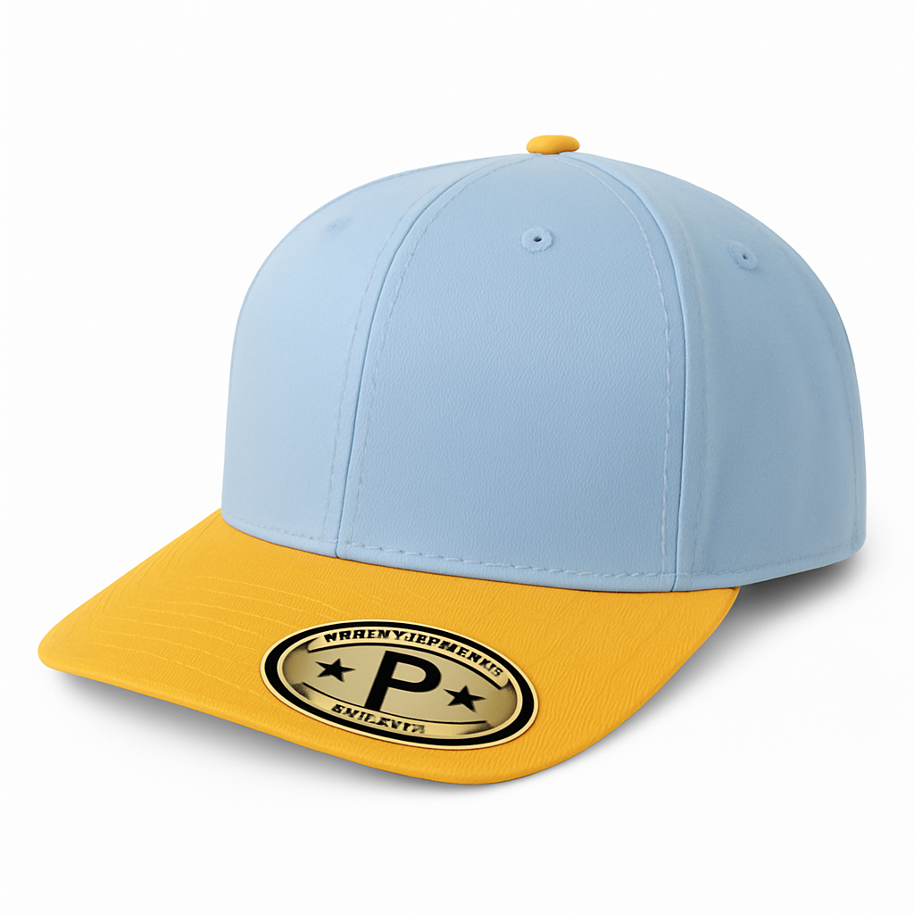 611 6 Panel Structured Snapback Cap Sky Gold