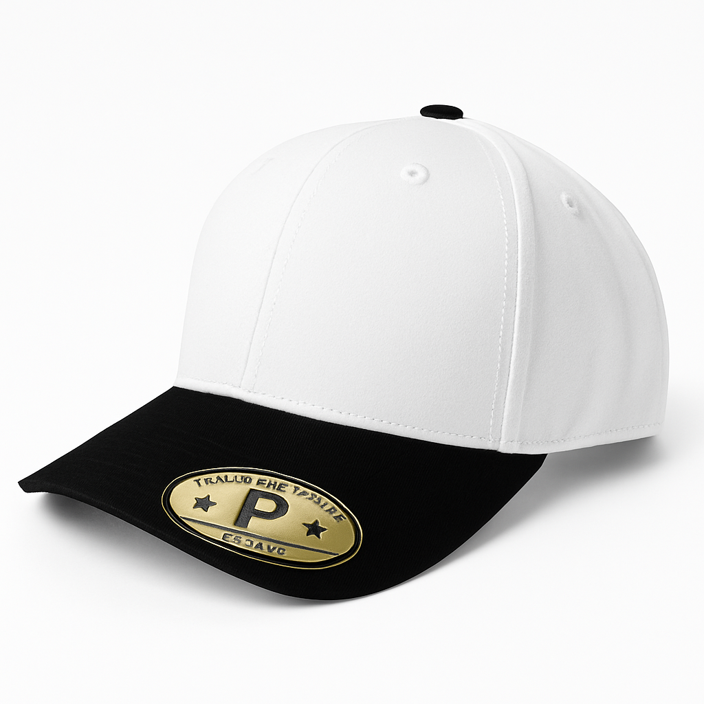 611 6 Panel Structured Snapback Cap White Black