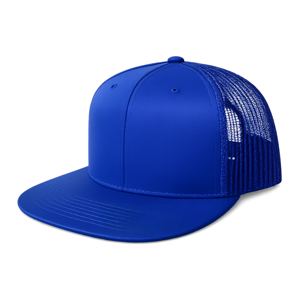 613TF 6 Panel Structured Trucker Snapback Cap Royal