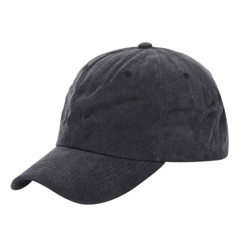 6 Panel Pigment Dyed Cotton Dad Hat Adjustable Buckle Blank Cap #621 - Blk wholesale blank hat