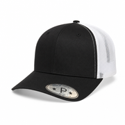 6 Panel Curved Bill Mesh back  Trucker Hats #6PCM in BLACK-WHITE - Style 6PCM | Pro Cap