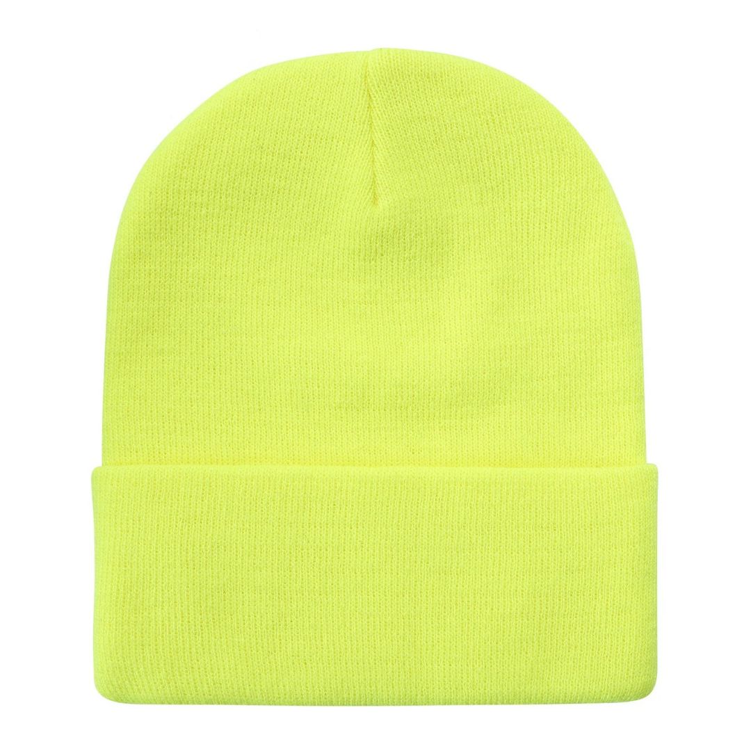 B100 Long Beanie Neon Yellow