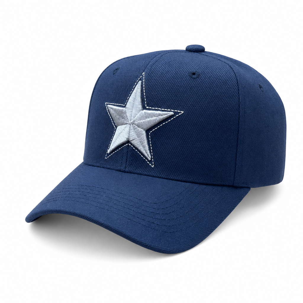 6 Panel Velcro Embroidered Cap E6001 Star in NAVY-GREY - Style E6001 | Pro Cap