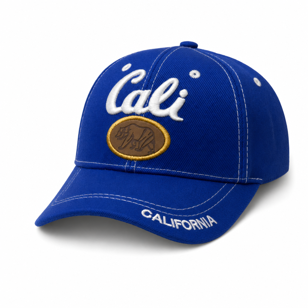 6 Panel Embroidered Velcro Cap For Junior #E6009JR CALI