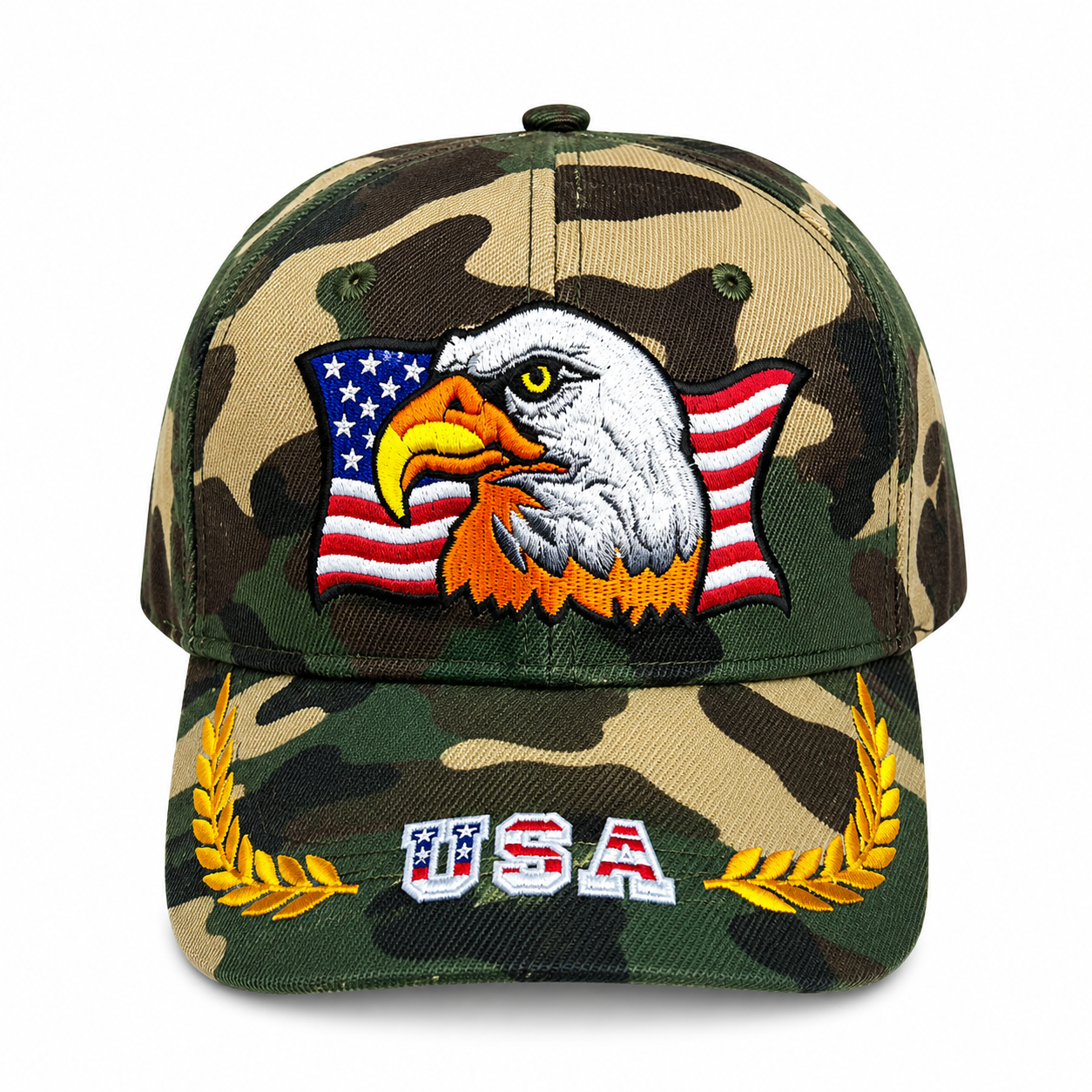 Embroidered USA Eagle Velcro Cap #E600USA Eagle USA Camo