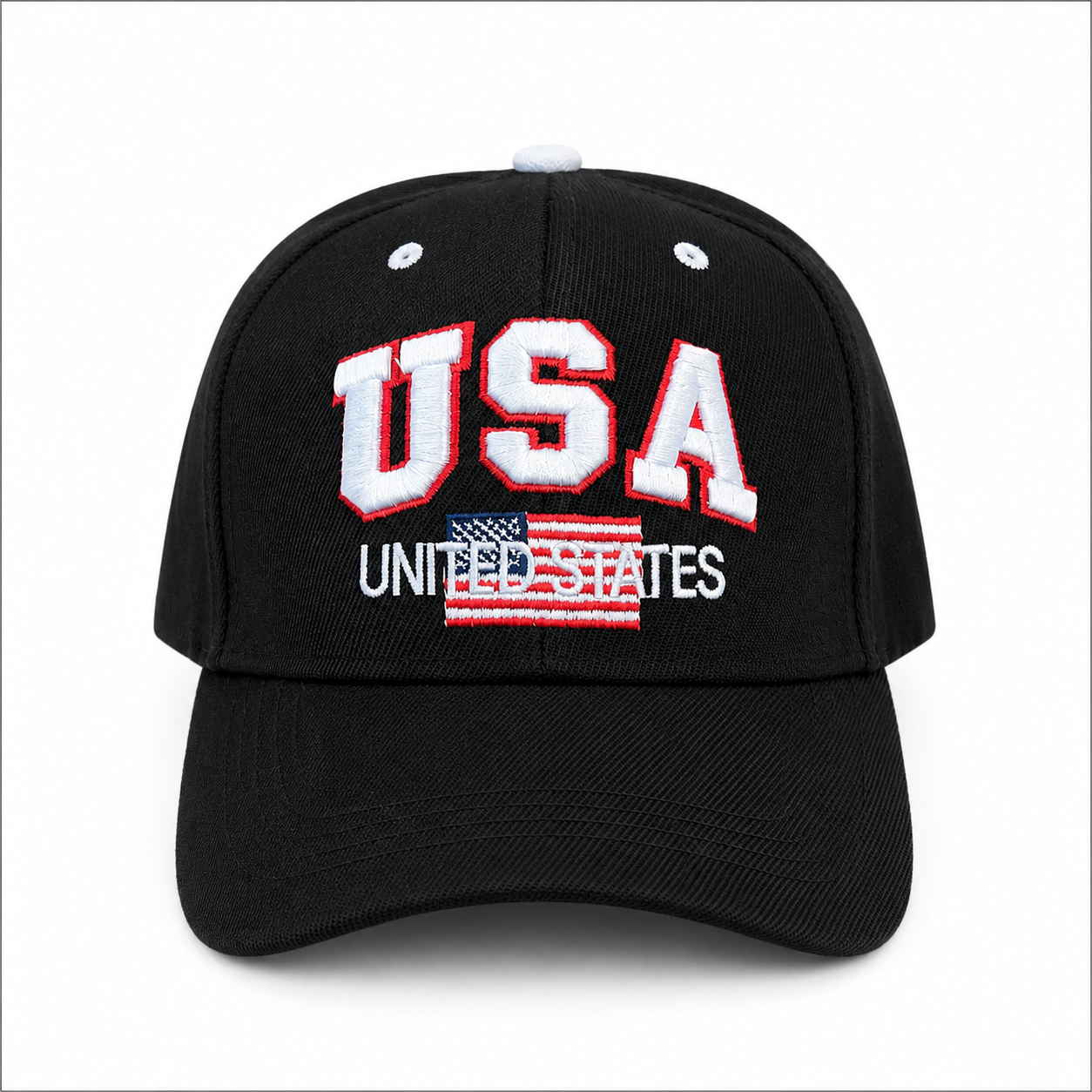 Embroidered USA Eagle Velcro Cap #E600USA USA Black