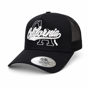 5 Panel Trucker Mesh Snapback Embroidered Cap ECM502 California in CALIFORNIA-BLACK-WHITE - Style ECM502 | Pro Cap