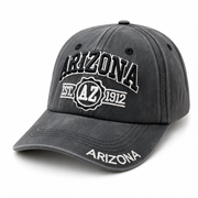 6 Panel Washed Dad Hat Embroidered Cap #EDW6004 in ARIZONA-BLACK-BLACK - Style EDW6004 | Pro Cap