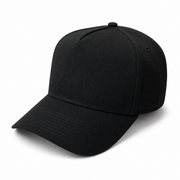 Black Academyfits H2020 5 panel curved bill premium plain adjustable snapback cap