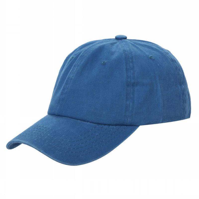 6 Panel Pigment Dyed Cotton Dad Hat Adjustable Buckle Blank Cap #621 - Royal wholesale blank hat